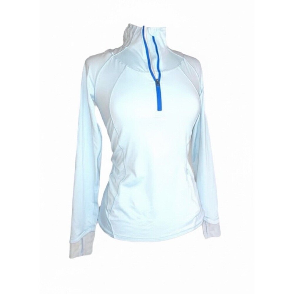 LULULEMON 1/4 Zip Pullover Jacket Go The Distance Light Blue Size 2